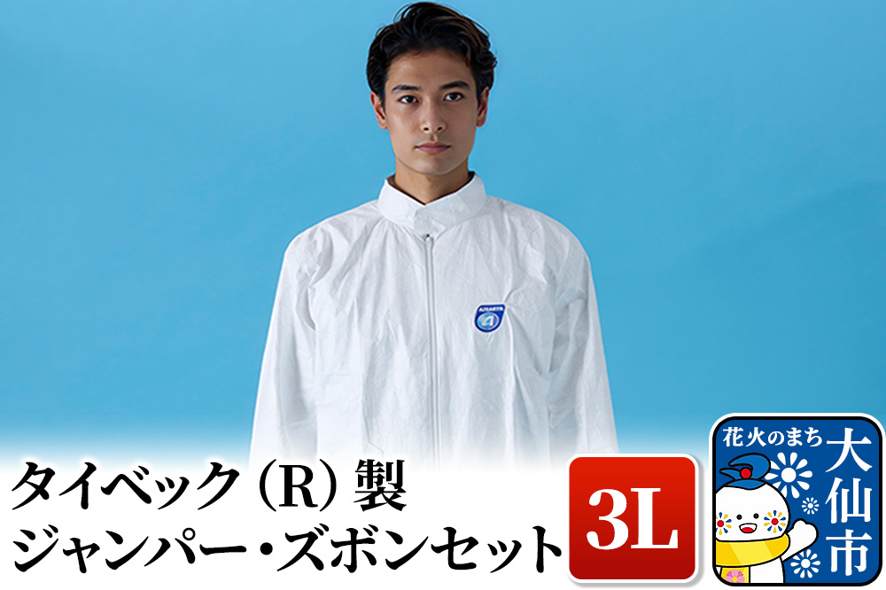 タイベック（R)製 ジャンパー、ズボンセット（3L）