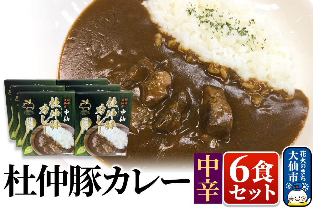 杜仲豚カレー 中辛 6食セット【物産中仙】