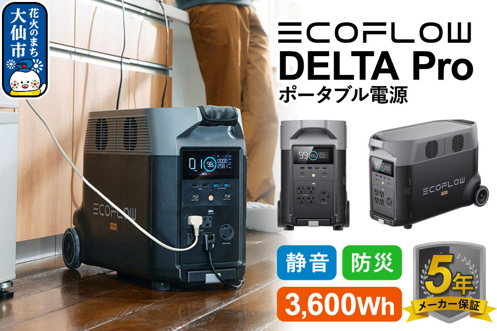 EcoFlow ポータブル電源（容量3,600Wh）DELTA Pro エコフロー デルタプロ