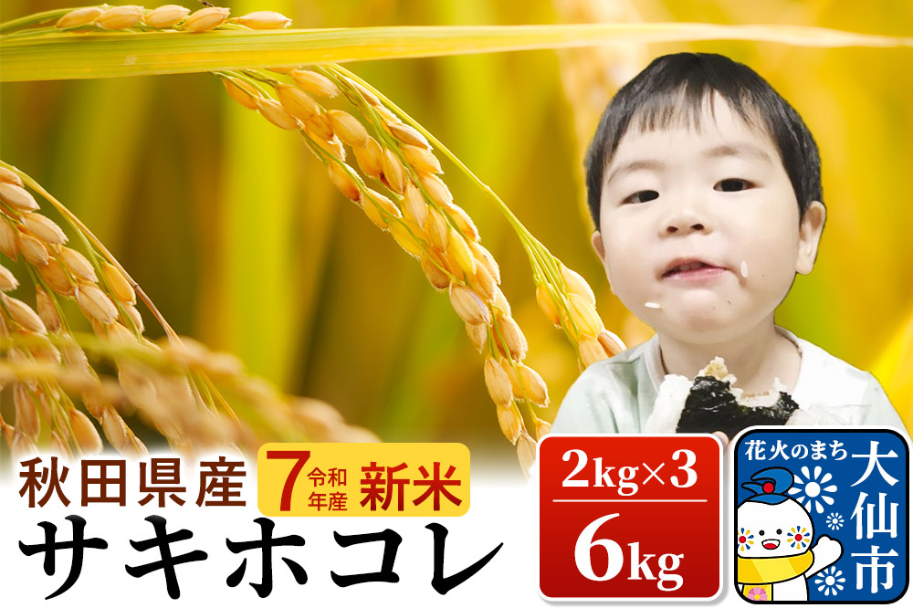 新米 米 令和7年産「特別栽培米 サキホコレ」6kg（2kg×3）【白米】おこめのさわた【特A】