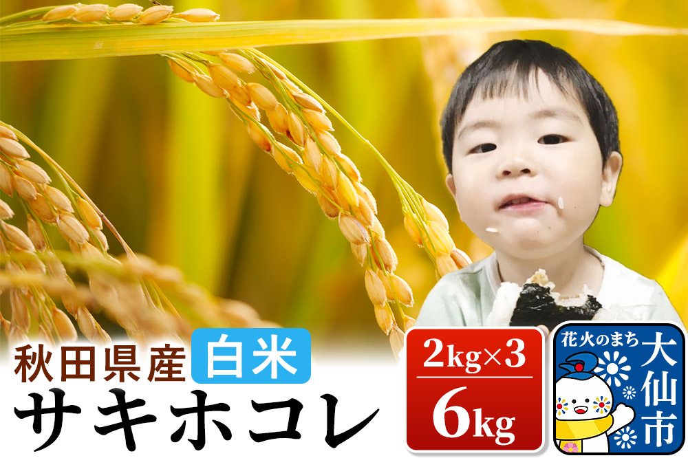 米 令和7年産「特別栽培米 サキホコレ」6kg（2kg×3）【白米】おこめのさわた【特A】