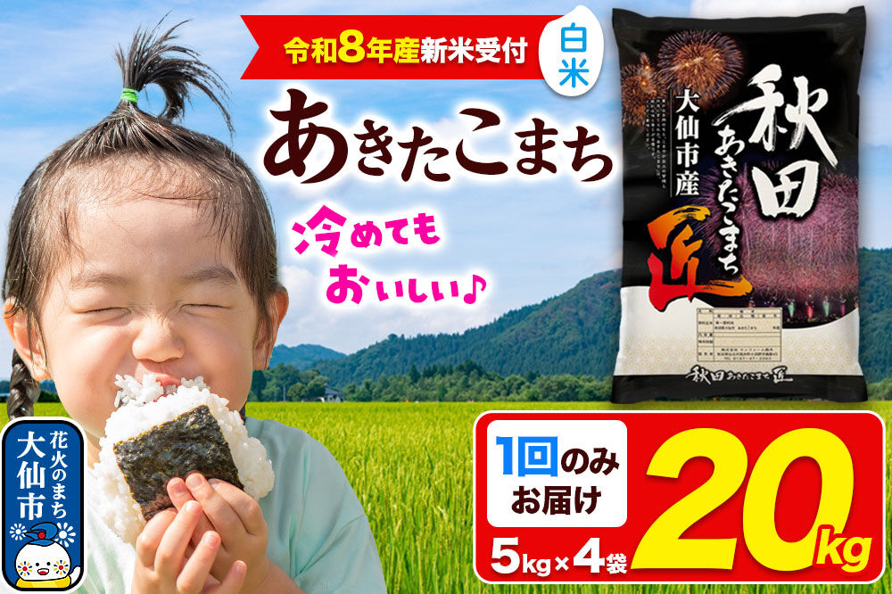 ＜令和8年産 新米受付＞米 あきたこまち【白米】20kg（5kg×4袋）秋田県大仙市産 精米 令和8年産 [新米 先行予約 秋田県産 あきたこまち アキタコマチ 秋田こまち 秋田小町 コメ kome 米どころ 5 キロ 小分け ご飯 ごはん サンファーム西木 大仙市]