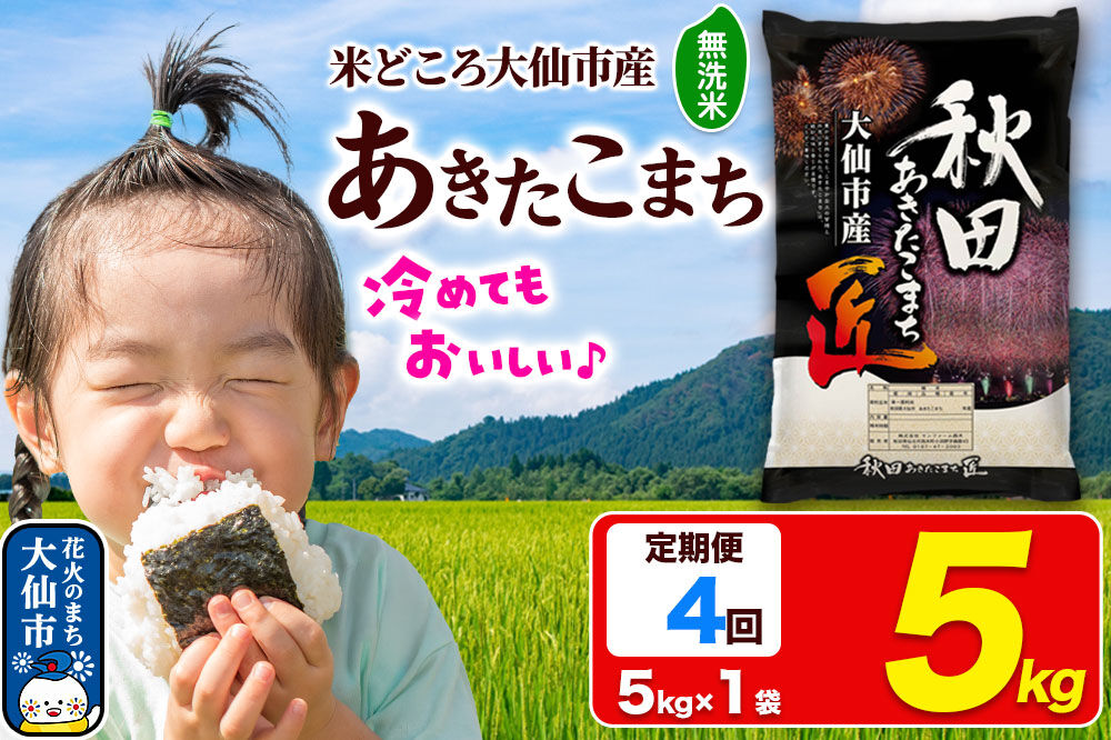 《定期便4ヶ月》米 あきたこまち【無洗米】5kg 秋田県大仙市産 精米 令和7年産 [通算18回 特A 秋田県産 あきたこまち アキタコマチ 秋田こまち 秋田小町 コメ kome 米どころ 5 キロ 小分け ご飯 ごはん 無洗米 サンファーム西木 大仙市]