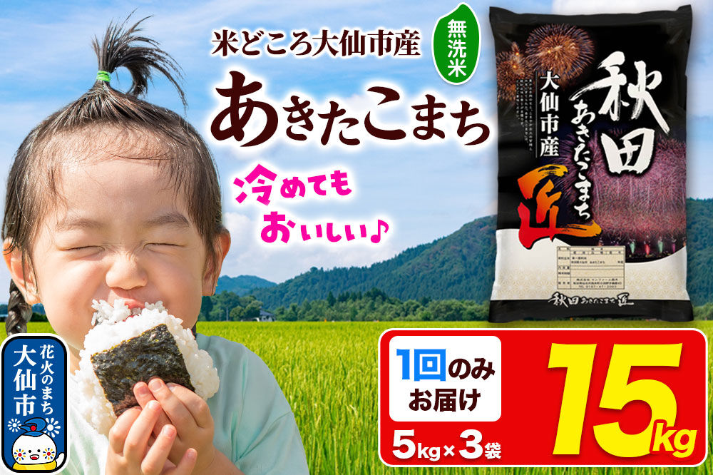 米 あきたこまち【無洗米】15kg（5kg×3袋）秋田県大仙市産 精米 令和7年産 [通算23回 特A 秋田県産 あきたこまち アキタコマチ 秋田こまち 秋田小町 コメ kome 米どころ 5 キロ 小分け ご飯 ごはん 無洗米 サンファーム西木 大仙市]