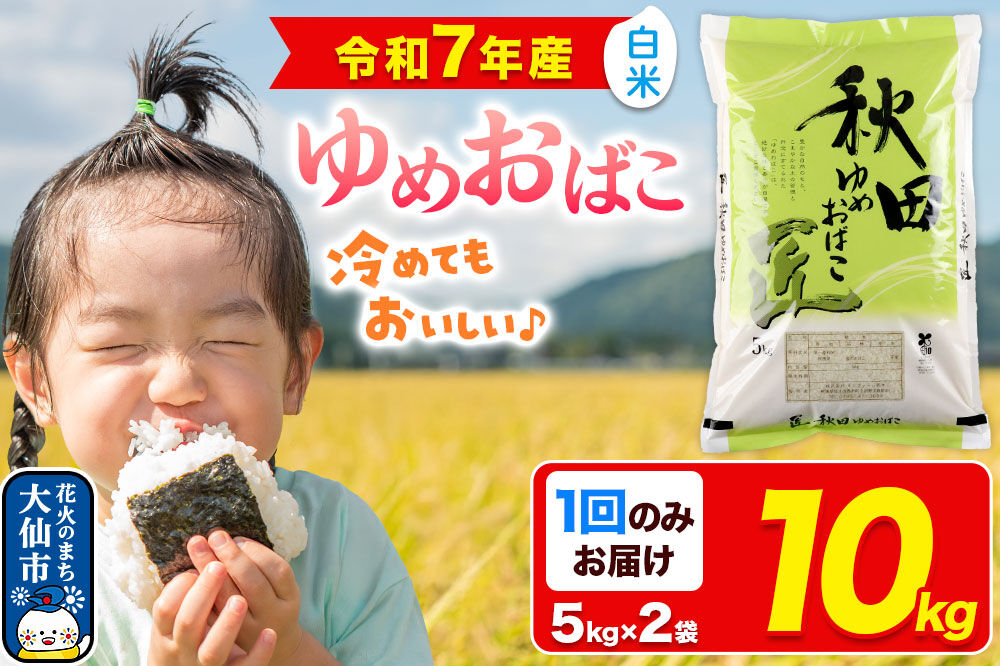 米【白米】秋田県産 ゆめおばこ 精米 10kg（5kg×2袋）令和7年産 大仙市