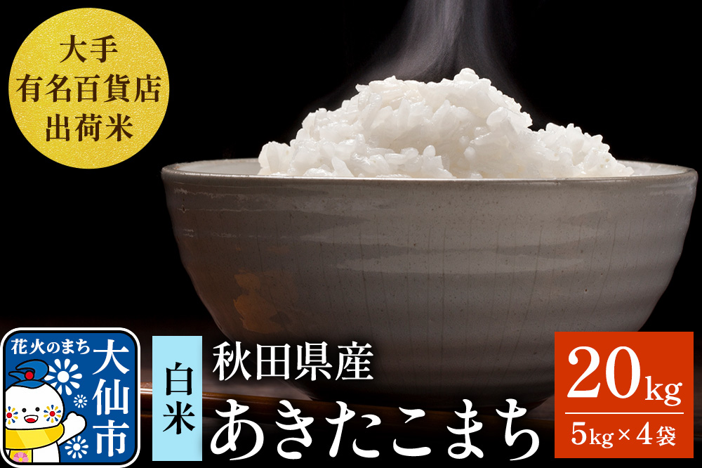 20kg（5kg×4袋）大手有名百貨店出荷米 あきたこまち【白米】令和7年産 米 お米