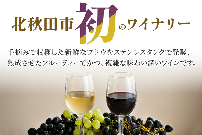 あきた野ワイナリー 日本ワイン 赤白2本セット (各750ml) 国産 秋田 贈答用 赤ワイン 白ワイン ギフト お祝い 家庭用