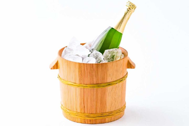 天然秋田杉 ワインクーラー(竹タガ) 国産 職人手作り シャンパンクーラー ボトルクーラー 天然木 木製 日本製 職人 手作り バケツ 保冷 保温 氷 シャンパン ワイン