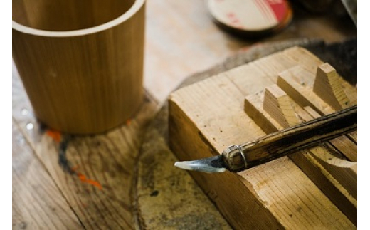 天然秋田杉 柄杓(竹タガ) 国産 職人手作り ひしゃく 天然木 木製 日本製 職人 手作り