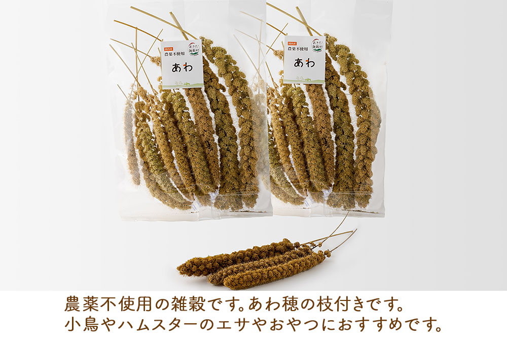 小鳥のエサ（あわ穂） 計200g（100g×2袋） 農薬不使用 無農薬 国産 国内産 小鳥の餌 小鳥のえさ