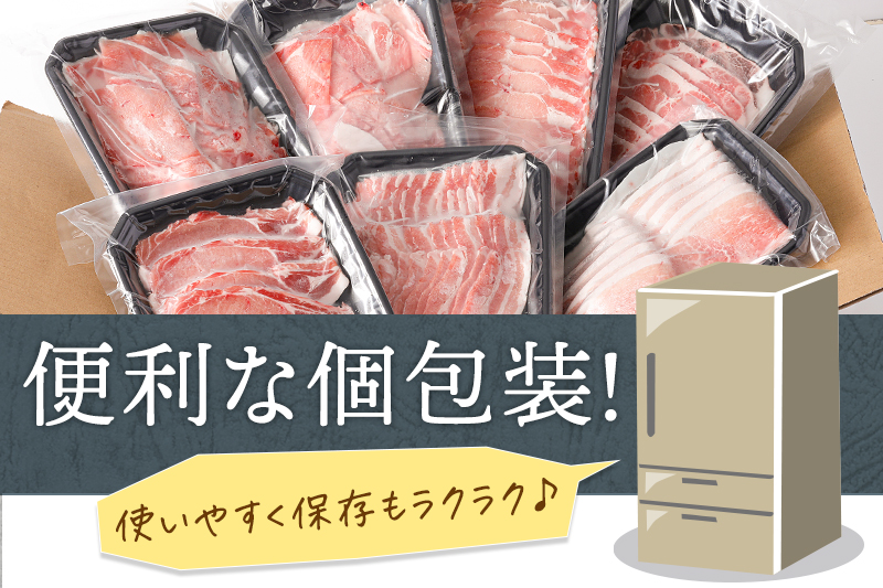 「秋田純穂豚」バラエティセット 合計約2kg しゃぶしゃぶ用（バラ、モモ、ロース、肩ロース）切り身 切落し 秋田県産 国産 豚肉 豚ロース もも ステーキ しゃぶしゃぶ 焼肉 バーベキュー 生姜焼き 豚丼 豚肉セット