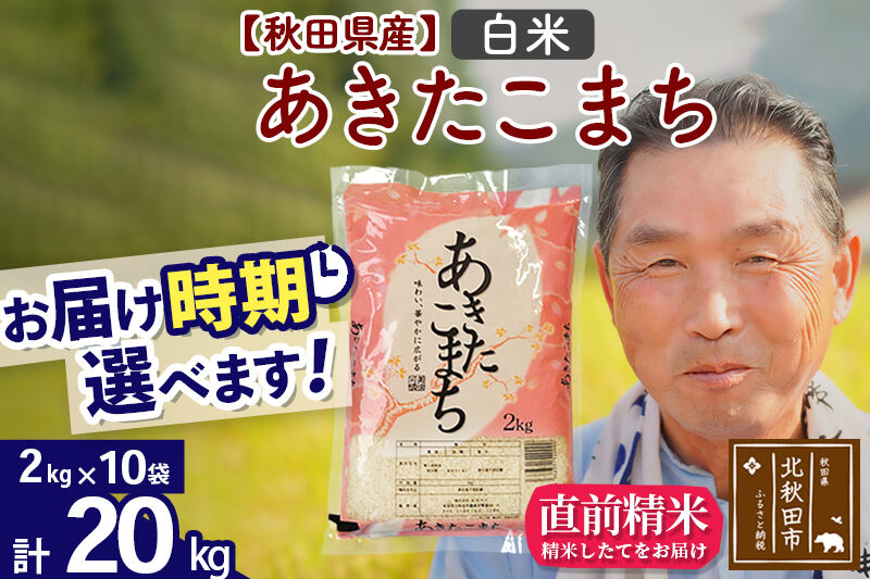 令和7年産秋田県産 あきたこまち 20kg【白米】(2kg小分け袋)【1回のみお届け】2025年産 お届け時期選べる お米 おおもり [おおもり 秋田 お米 あきたこまち 米どころ 東北 北秋田市]