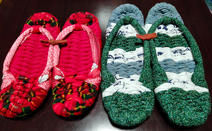 手づくりの一品もの 布草履（男性用・女性用 各一足）