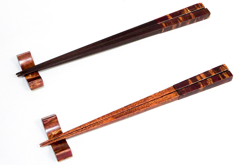 角館樺細工 夫婦箸うるし仕上 箸置きセット 角館工芸協同組合