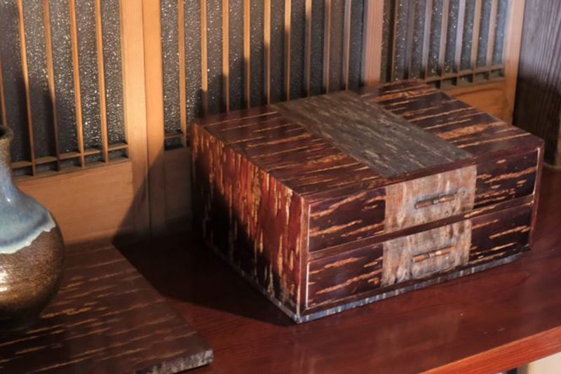 角館樺細工《樺細工 八柳》 二段 引出 貼分 角館工芸協同組合