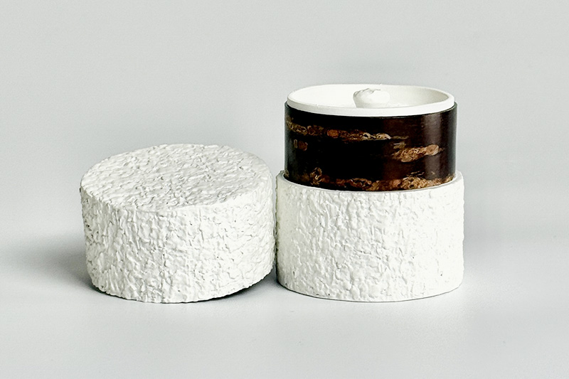 角館樺細工《冨岡商店》茶筒 マットバーク ホワイト スリム S 角館工芸協同組合