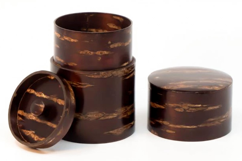 角館樺細工《樺細工 八柳》 総皮 茶筒 煎茶君 無地 100g 角館工芸協同組合