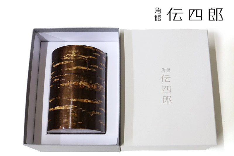 角館樺細工《藤木伝四郎商店》素筒 茶筒（大）無地皮 角館工芸協同組合