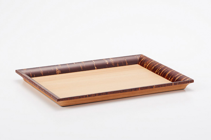 角館樺細工《冨岡商店》トレイ 開花 S 角館工芸協同組合