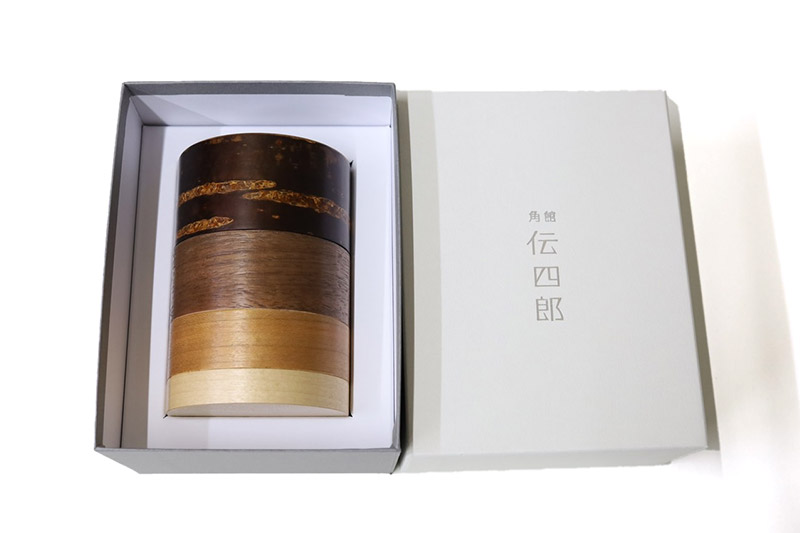角館樺細工《藤木伝四郎商店》輪筒4色 茶筒 無地皮 角館工芸協同組合