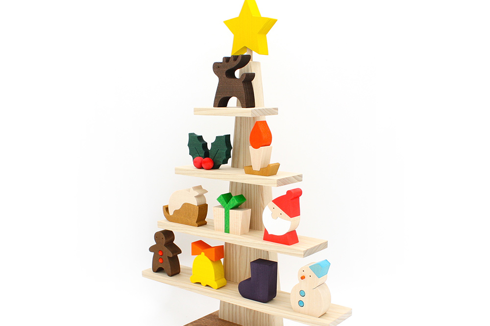 ステージツリー 木製クリスマスツリー＜あきた芸術村 森林工芸館＞【雑貨 インテリア 置物】