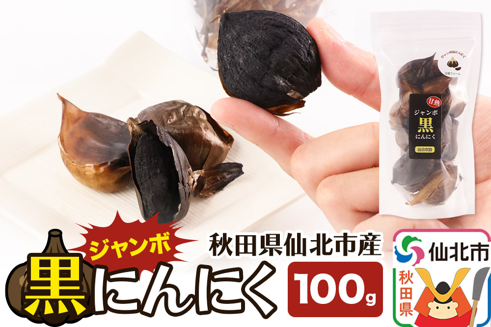 秋田県仙北市産 ジャンボ黒にんにく 100g×1パック＜ゆうパケット＞