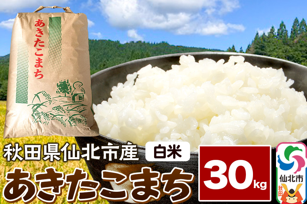 【白米】令和7年産 あきたこまち 30kg 米 お米 こめ 精米 秋田県 仙北市産