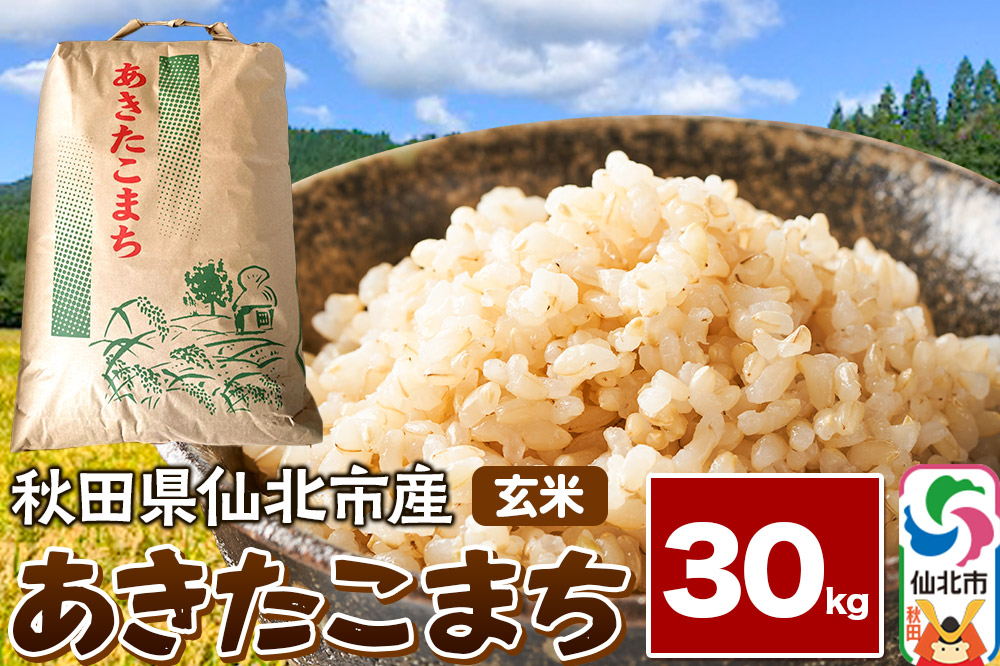 【玄米】令和7年産 あきたこまち 30kg 米 お米 こめ 秋田県 仙北市産