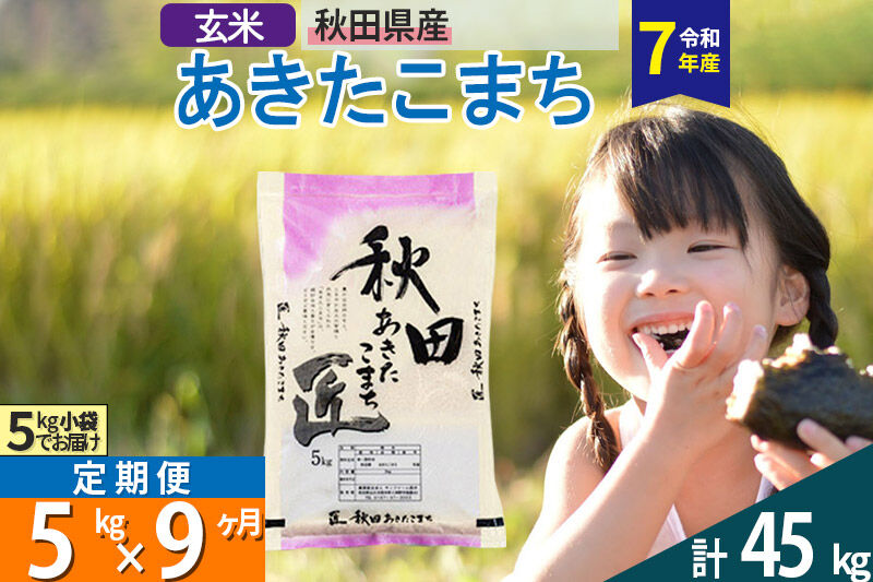 【玄米】＜令和7年産＞ 《定期便9ヶ月》秋田県産 あきたこまち 5kg (5kg×1袋)×9回 5キロ お米 匠  [サンファーム西木]