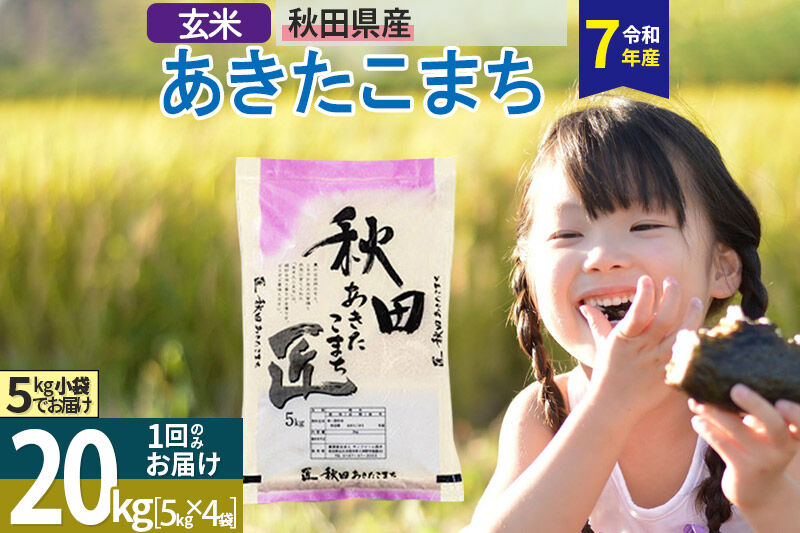 【玄米】＜令和7年産＞ 秋田県産 あきたこまち 20kg (5kg×4袋) 20キロ お米 匠 [サンファーム西木]