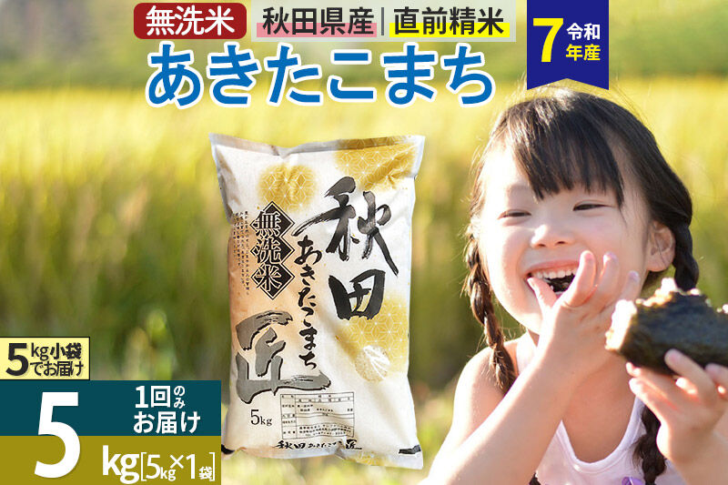 【無洗米】＜令和7年産＞秋田県産 あきたこまち 5kg (5kg×1袋) 5キロ お米 匠 [サンファーム西木]