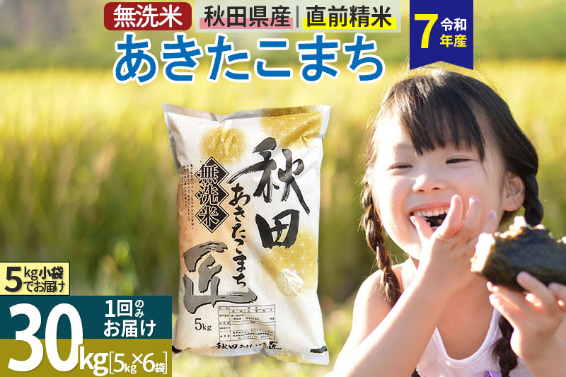 【無洗米】＜令和7年産＞秋田県産 あきたこまち 匠 30kg (5kg×6袋) 30キロ お米