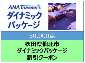 秋田県仙北市ANAトラベラーズダイナミックパッケージ割引クーポン30,000点分