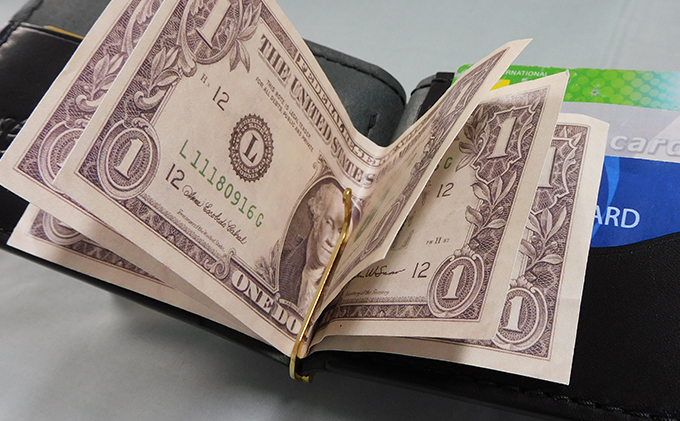 コインケース付　札バサミ（ナチュラル）90×125×20mm【キャッスルファイブレザーアート】