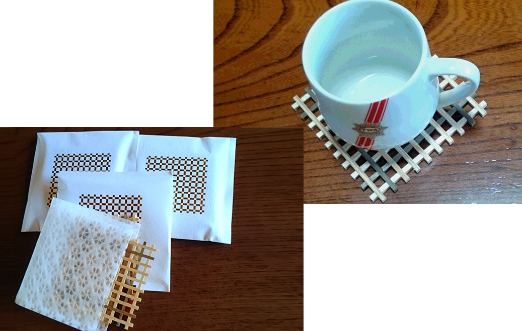 小玉建具店 和紙袋入り 手作り組子コースター