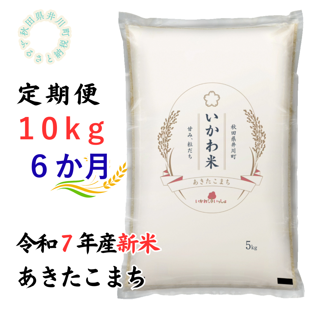 定期便【令和7年産】あきたこまち10kg×6ヶ月