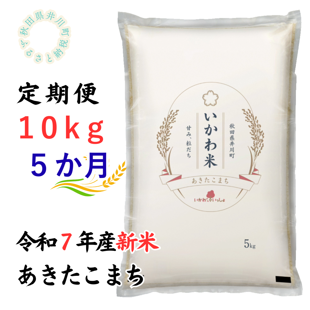 定期便【令和7年産】あきたこまち10kg×5ヶ月