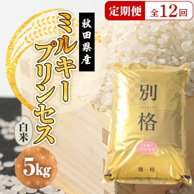 【毎月定期便】ミルキープリンセス 白米 5kg全12回【配送不可地域：離島・沖縄県】