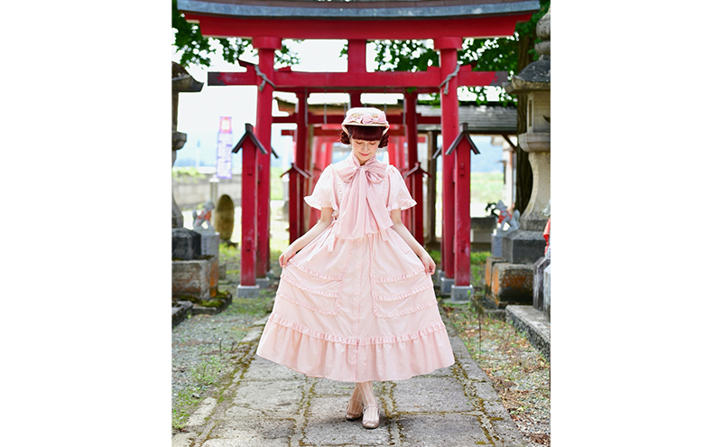 先行予約 アトリエ小町　ワンピース （renka01）チェック柄 ピンク フリーサイズ　青木美沙子さんコラボ [服 ロリータ ロリータファッション スイートロリータ 可愛い レディース 姫 お姫様 チェック ]