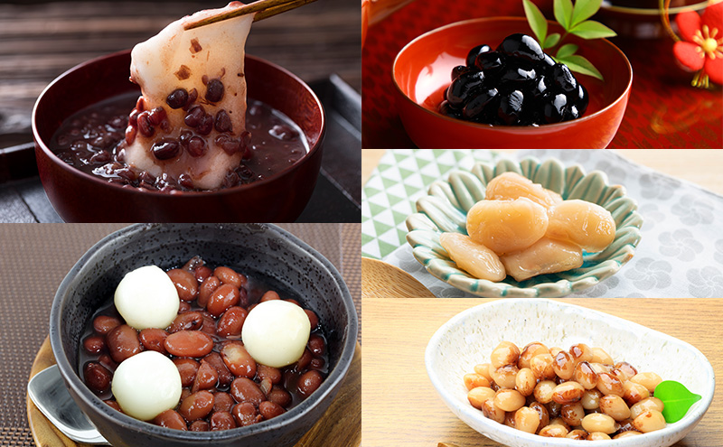 秋田特産 伝統製法 5種の煮豆と梅の甘露煮 6缶セット（480g/4号缶）三輪缶詰【 缶詰 梅 うめ ウメ 甘露 保存 秋田 羽後 】