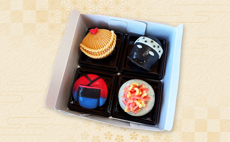 創業明治44年［菓子司 万寿堂］西馬音内盆踊り上生菓子4種 秋田 羽後【菓子 和菓子 生菓子 上生菓子 スイーツ かわいい 高級 老舗 お取り寄せ ギフト】