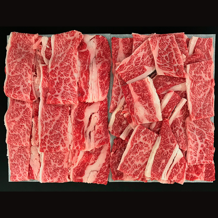 山形市で育った黒毛和牛カルビすき焼、焼肉セット(２種)750
