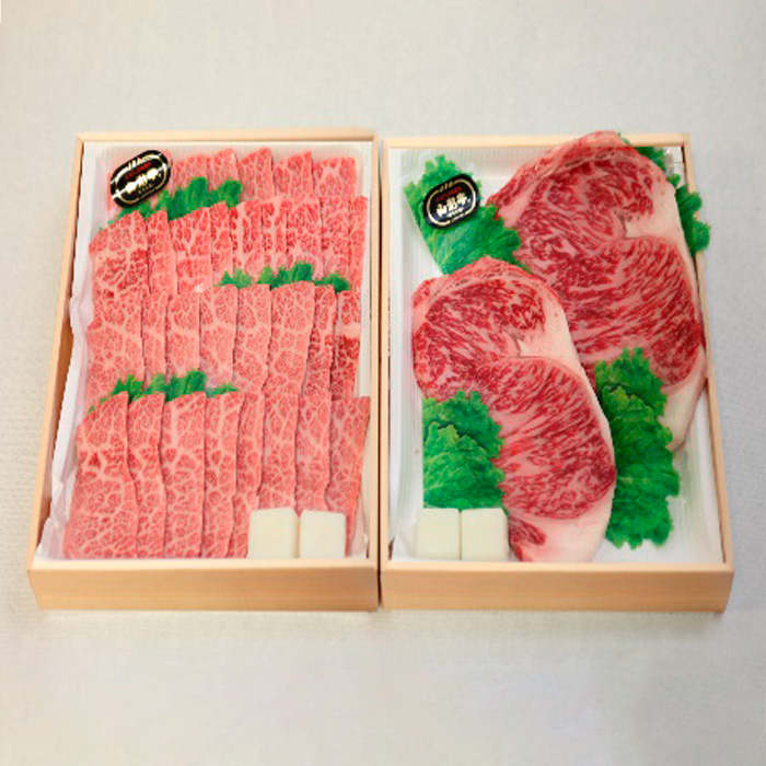 山形牛サーロインステーキ・カルビ焼肉セット  (2人前) FY18-