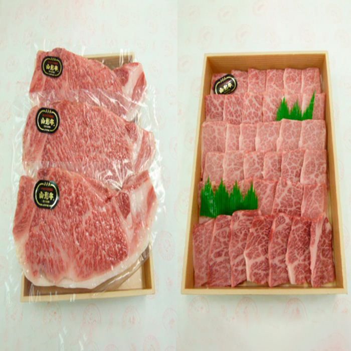 山形牛サーロインステーキ・カルビ焼肉セット  (3人前) FY18-