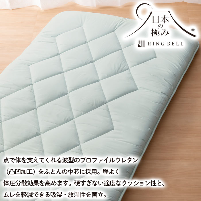 【日本の極み】プロファイル入り 羊毛混敷ふとん 2枚セッ