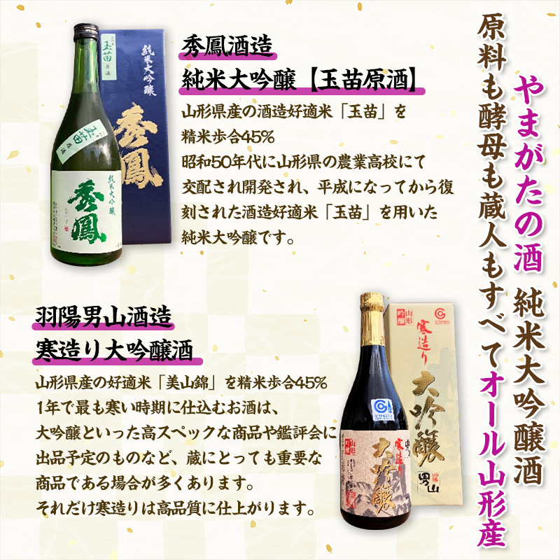 【やまがたの酒 純米大吟醸酒】秀鳳酒造・羽陽男山(720ml×2