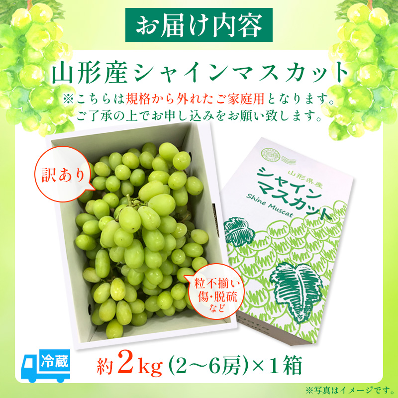 【ご家庭用】シャインマスカット 2kg入り 1箱 [後半]【令和8