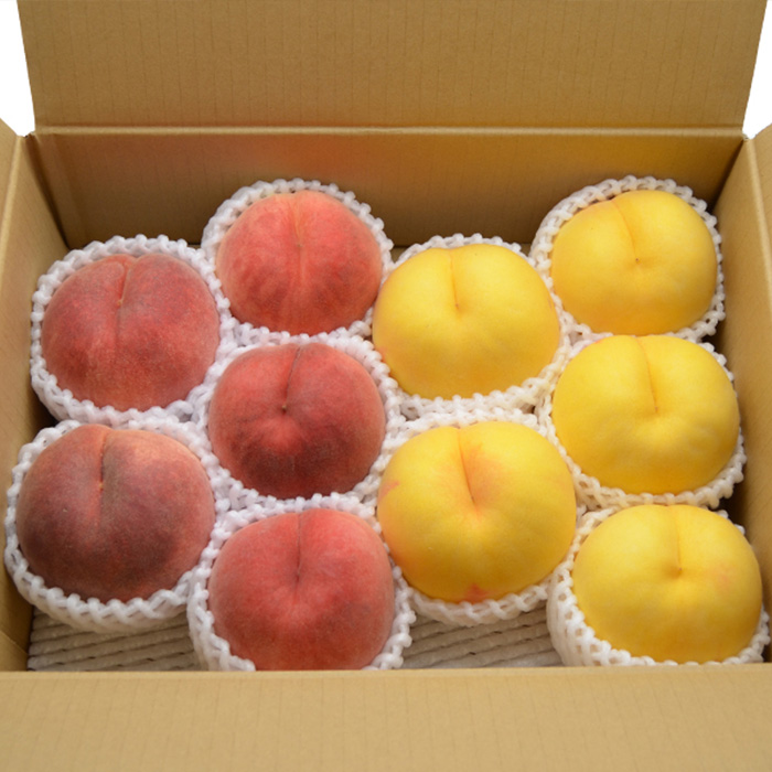 山形の白桃と黄桃のセット 約3kg(6～13玉)[柔らかくなる品種