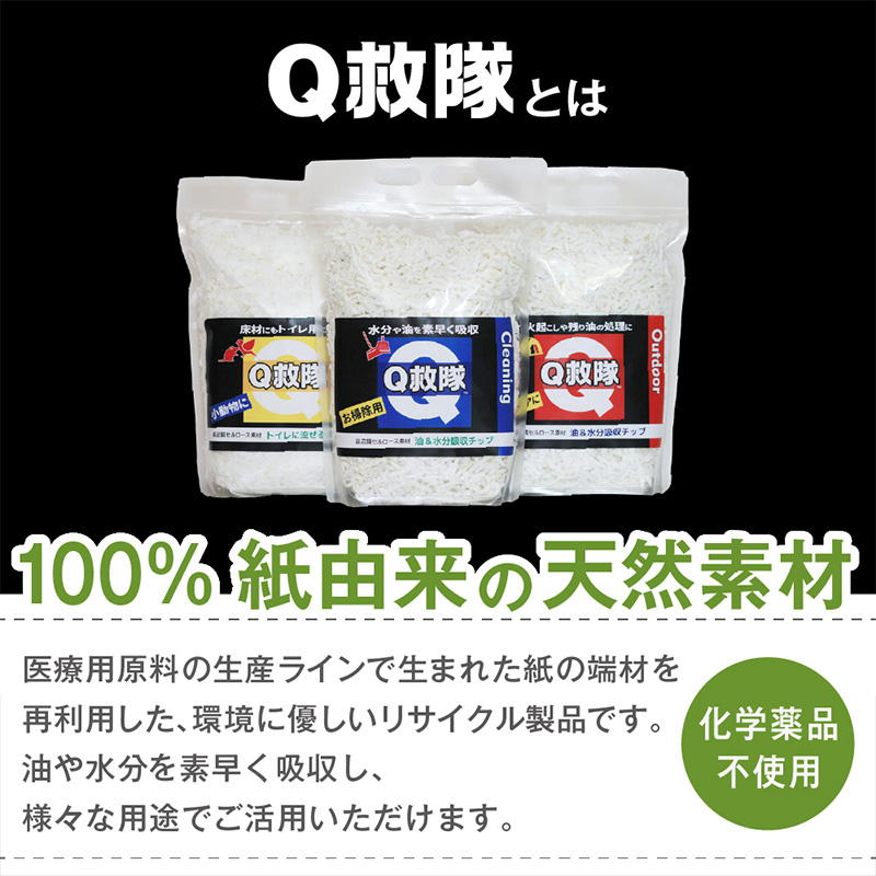 Ｑ救隊 小動物用【医療用品素材 低アレルギー紙製 床材や