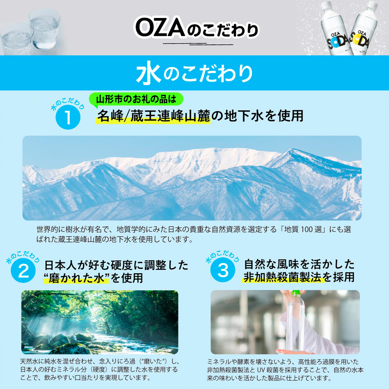OZA SODA 強炭酸水(プレーン) 500ml×48本 FZ23-926